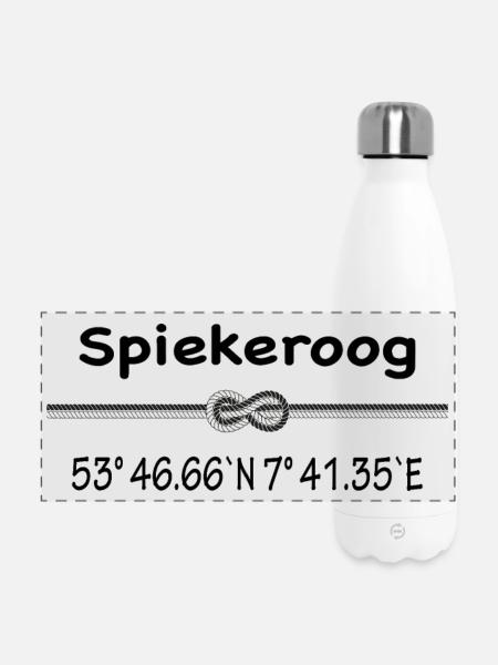 Spiekeroog - Panorama Isolierflasche 500 ml - Weiß