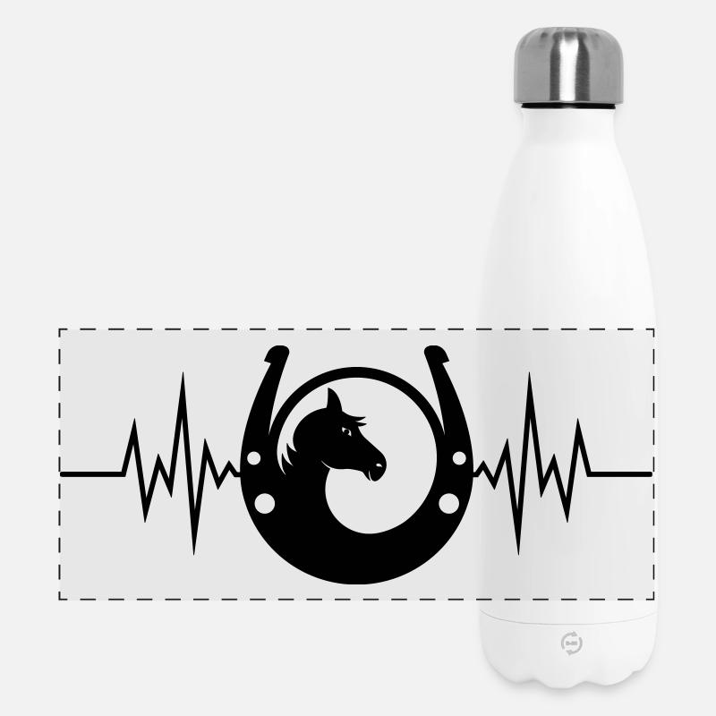 Pferd uni Herzfrq - Panorama Isolierflasche 500 ml - Weiß
