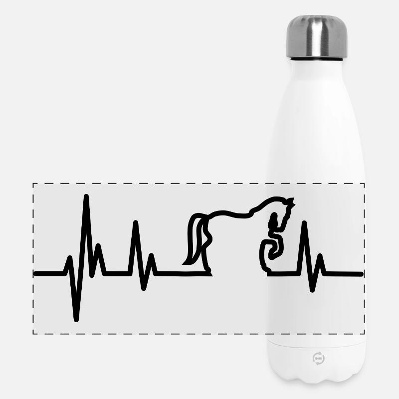 Pferd Pferdesport Geschenk Pferdedesign schwarz - Panorama Isolierflasche 500 ml - Weiß