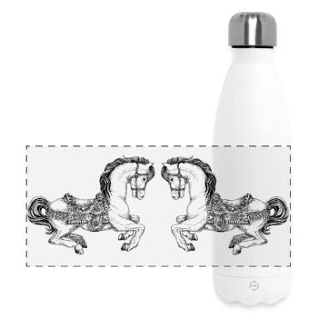 KARUSSELL-PFERDE - Panorama Isolierflasche 500 ml - Weiß - Vorne