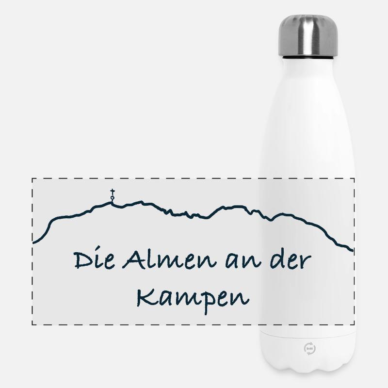 Alpine line via Kampen - Panoramic Thermal Bottle 500 ml - white