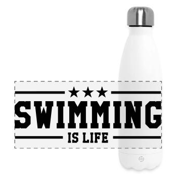 swimming is life ! - Gourde isotherme panoramique 500 ml - blanc - Devant