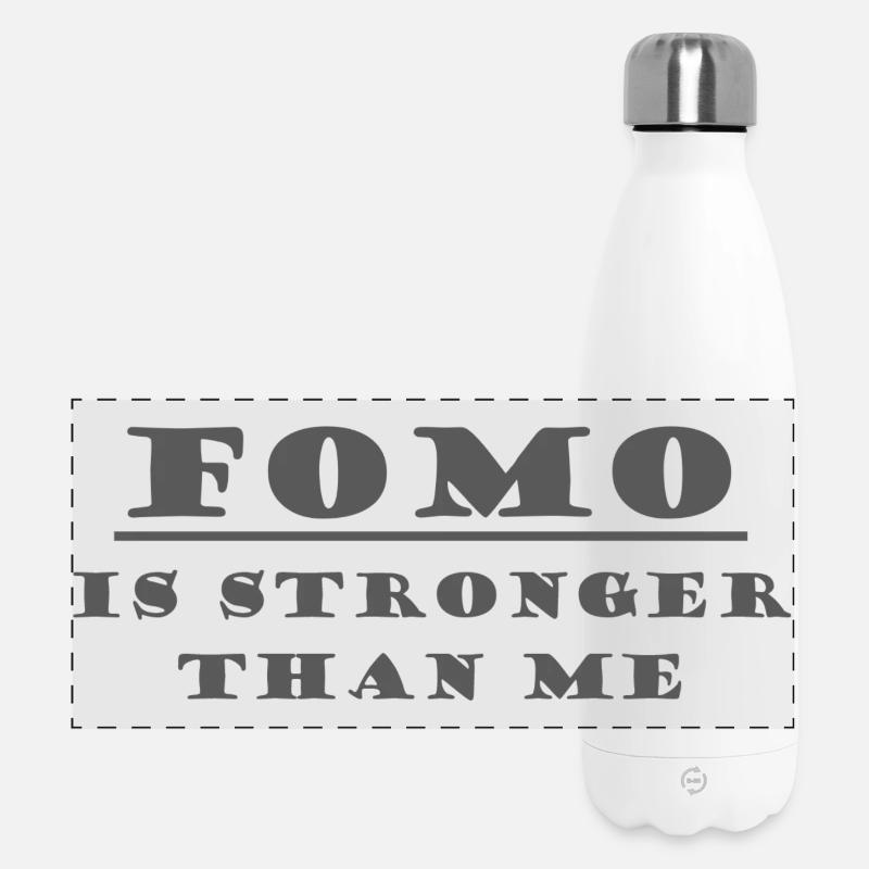 FOMO IS STRONGER THAN ME - Panoramic Thermal Bottle 500 ml - white