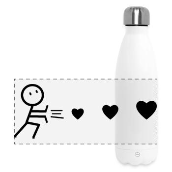Heart-Throwing Man Black - Panoramic Thermal Bottle 500 ml - white - Front