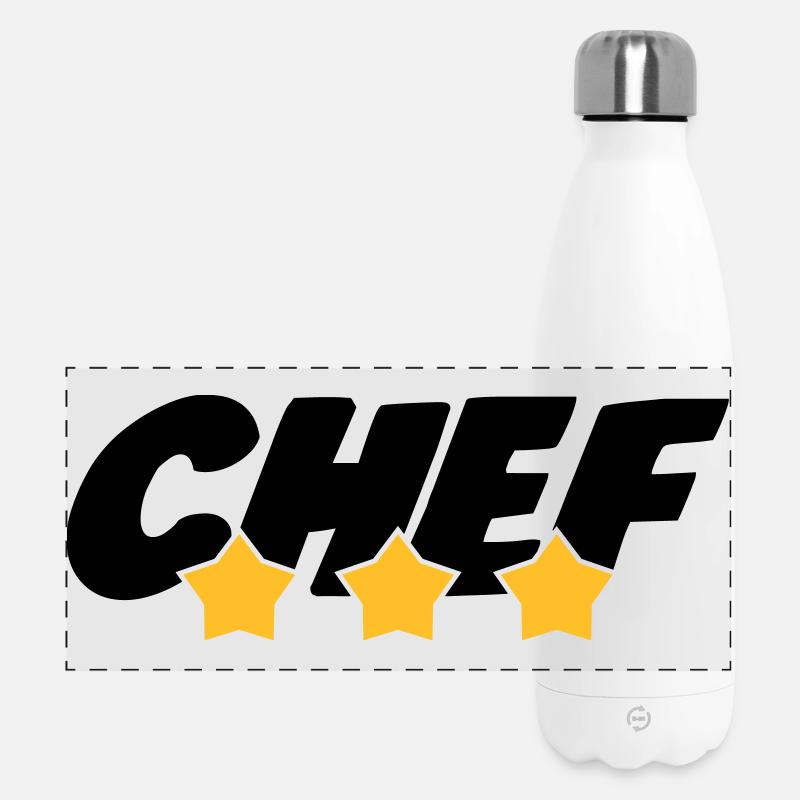 Chef cooking - Gourde isotherme panoramique 500 ml - blanc