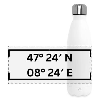 Koordinaten Dietikon Zürich Minimalistisch - Panorama Isolierflasche 500 ml - Weiß - Vorne