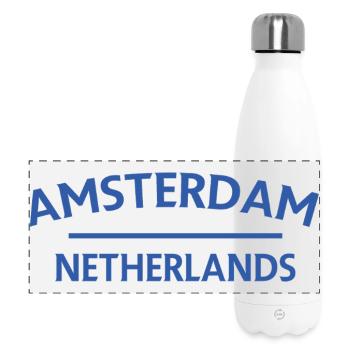 Amsterdam – Niederländisches Textdesign - Panorama Isolierflasche 500 ml - Weiß - Vorne