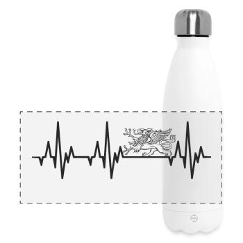 Herzschlag Rostock Greif - Panorama Isolierflasche 500 ml - Weiß - Vorne