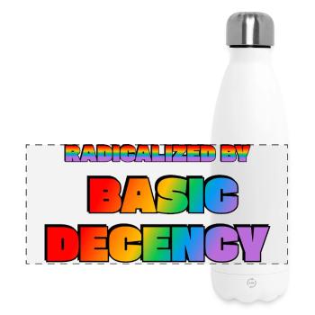 Radicalized by Basic Decency - Panoramic Thermal Bottle 500 ml - white - Front