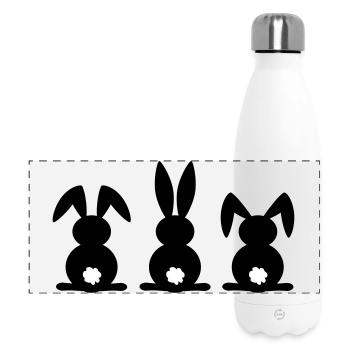 Silhouette de lapin. Joyeuse fête de Pâques ou de Pâques. Oeuf. - Gourde isotherme panoramique 500 ml - blanc - Devant