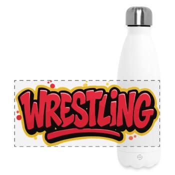 Lettrage graffiti de lutte - Gourde isotherme panoramique 500 ml - blanc - Devant