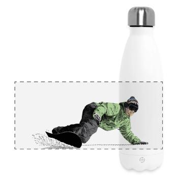 Freerider Snowboarder - Panorama Isolierflasche 500 ml - Weiß - Vorne