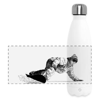 Freerider Snowboarder - Panorama Isolierflasche 500 ml - Weiß - Vorne