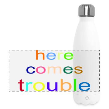 here_comes_trouble - Panorama Isolierflasche 500 ml - Weiß - Vorne