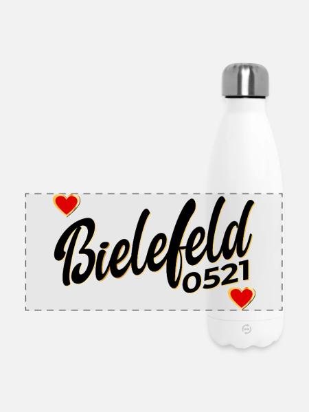 OSTWESTFALEN 0521 BIELEFELD - Panorama Isolierflasche 500 ml - Weiß