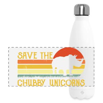 Save the Chubby Unicorns Retro Sunset - Panoramic Thermal Bottle 500 ml - white - Front