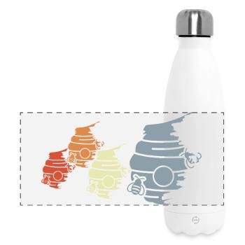 Vintage Beehive Drawing - Panoramic Thermal Bottle 500 ml - white - Front