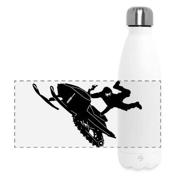 Snowmobil, Snowboarder, Snowboarden, Freestyle - Panorama Isolierflasche 500 ml - Weiß - Vorne
