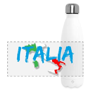 Italien blauer dreifarbiger Stiefel - Panorama Isolierflasche 500 ml - Weiß - Vorne