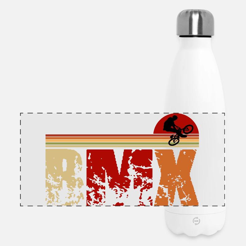 Retro BMX Design – Classic & Stylish - Panoramic Thermal Bottle 500 ml - white