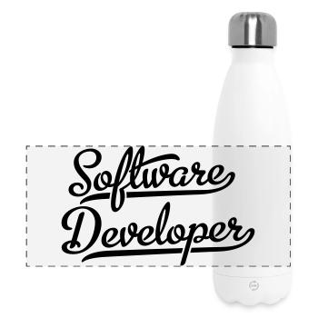 Software Developer - Panorama Isolierflasche 500 ml - Weiß - Vorne