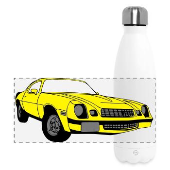 CamaroV8,Muscle Car,Atelier,Garage,Voiture,(25) - Gourde isotherme panoramique 500 ml - blanc - Devant