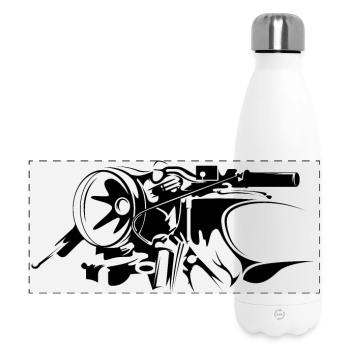 Motorcycle Motorcycle Biker Symbol Illustration Icon - Panoramic Thermal Bottle 500 ml - white - Front