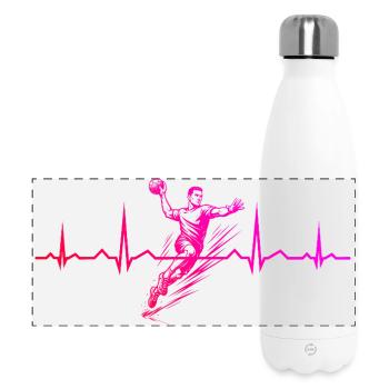 Handball Liebe zum Anziehen für Männer - Panorama Isolierflasche 500 ml - Weiß - Vorne