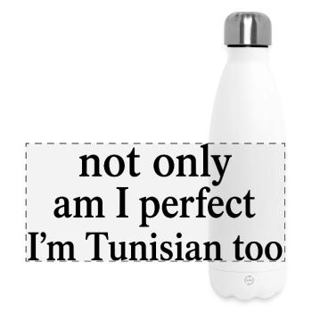 Parfait Et Tunisien Humour | Cadeau Fierté Tunisie - Gourde isotherme panoramique 500 ml - blanc - Devant