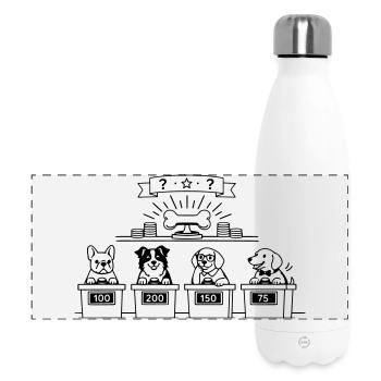 Quiz Hunde Line Art - Panorama Isolierflasche 500 ml - Weiß - Vorne