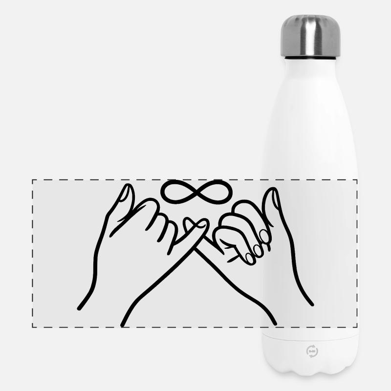 Pinkie Promise Infinity Minimal Line Art Design - Panoramic Thermal Bottle 500 ml - white
