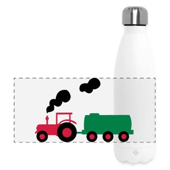 traktor trecker landwirtschaft - Panorama Isolierflasche 500 ml - Weiß - Vorne