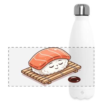 Kawaii Nigiri Sushi auf Bambus Matte - Panorama Isolierflasche 500 ml - Weiß - Vorne