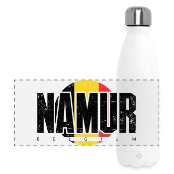 M Emblem in Warm Circular Geometry - Panoramic Thermal Bottle 500 ml - white - Front