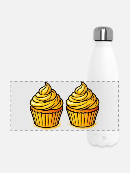 Cupcakes - Panorama Isolierflasche 500 ml - Weiß