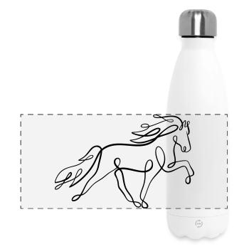 Icelandic horse oneliner in tölt - Panoramic Thermal Bottle 500 ml - white - Front