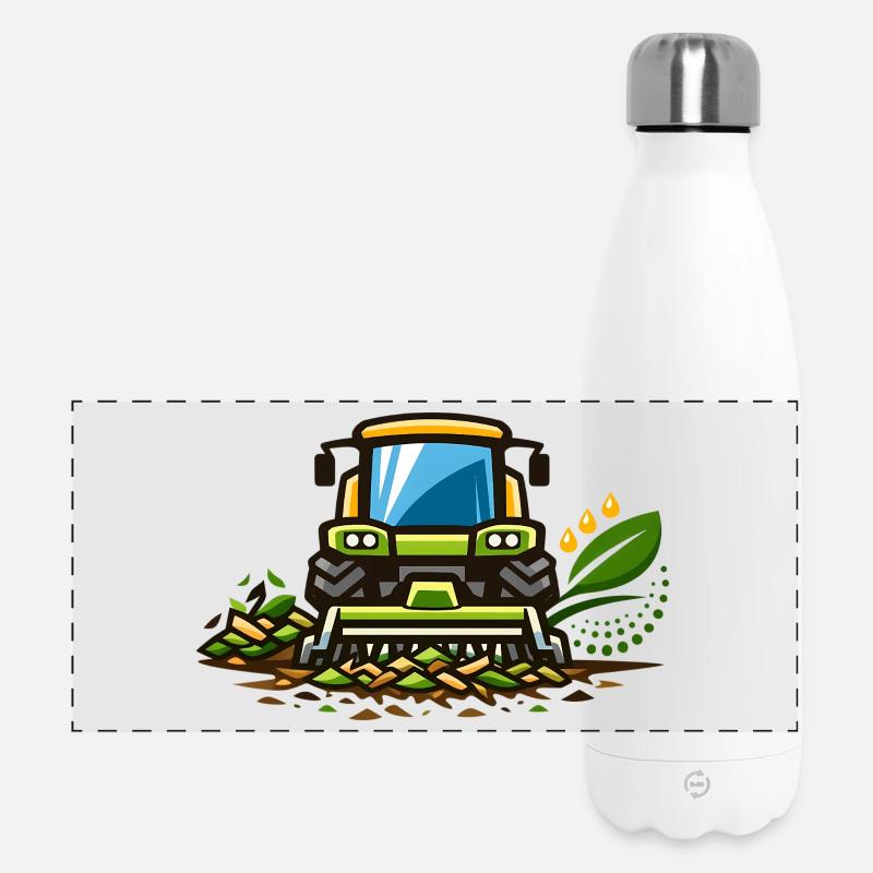 Harvest Tractor Field Magic - Panoramic Thermal Bottle 500 ml - white
