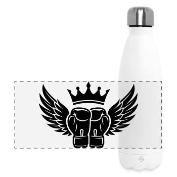 Boxing Gloves Crown Symbol - Panoramic Thermal Bottle 500 ml - white - Front