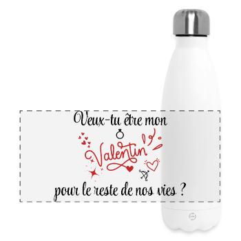 Demande en mariage, Saint-Valentin, Romantique - Gourde isotherme panoramique 500 ml - blanc - Devant