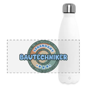 Geschenkidee Bautechniker - Panorama Isolierflasche 500 ml - Weiß - Vorne