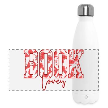 Book Lover Floral Font - Panoramic Thermal Bottle 500 ml - white - Front