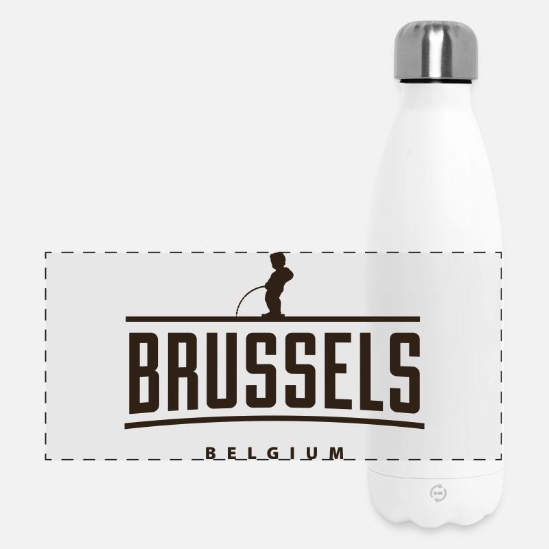 Brüssel Belgien Manneken Pis - Panorama Isolierflasche 500 ml - Weiß