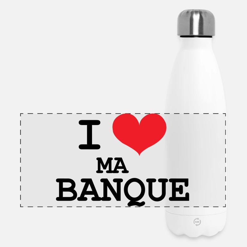 I love my bank - Panoramic Thermal Bottle 500 ml - white