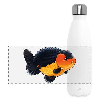 Poisson rouge de haute qualité Ranchu Orange Noir - Gourde isotherme panoramique 500 ml - blanc - Devant