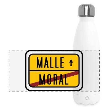 Malle statt Moral – Lustiges Party Design - Panorama Isolierflasche 500 ml - Weiß - Vorne