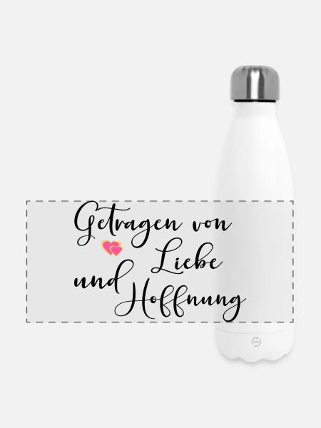 LIEBE HOFFNUNG SPRÜCHE TRAUER - Panorama Isolierflasche 500 ml - Weiß