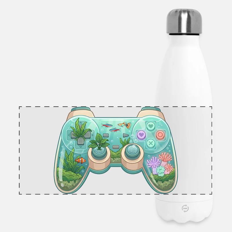 Ocean Controller - Cute Gaming Sticker - Panoramic Thermal Bottle 500 ml - white