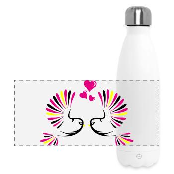 birds_in_love - Panoramic Thermal Bottle 500 ml - white - Front
