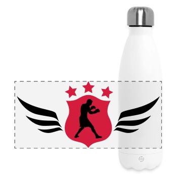 Boxing / Boxen / Boxe - Gourde isotherme panoramique 500 ml - blanc - Devant