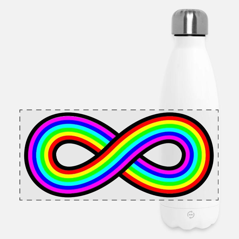 Autismus Regenbogen Unendlichkeit - Panorama Isolierflasche 500 ml - Weiß